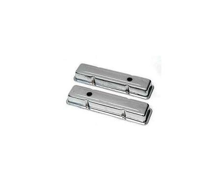 Full Size Chevy Valve Covers, Short, Small Block, Chrome, 1958-1972