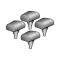 Hood Bumper Set - 4 Pieces - Black Rubber - Push-in Type