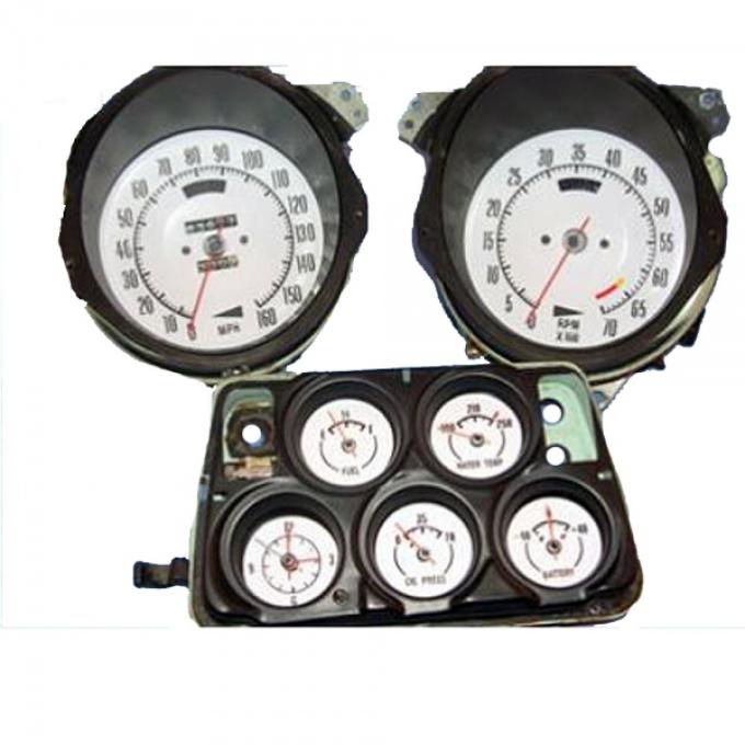 Chevrolet® Corvette White Face Gauges Overlay, 1968-1977