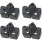 Hood Bumper Set - Black Rubber - Push-In Type - 4 Pieces