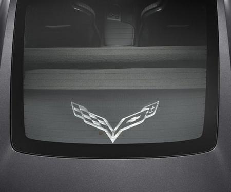 Corvette Cargo Security Shade, Black, Upper and Lower, With Crossed Flags Logo, 2014-2019