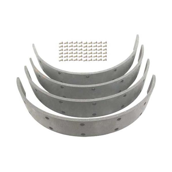 Model A Ford AA Truck Service Brake Lining Set - Molded - With Rivets - 1/4 X 2-3/8 X 86