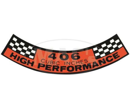 Air Cleaner Decal - 406 Cubic Inches High Performance