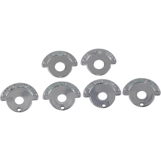Corvette Dash Knob Indicator Bezels, For Cars With Air Conditioning, 1965-1967