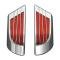 Full Size Chevy Door Armrest Reflectors, Impala, 1959-1961