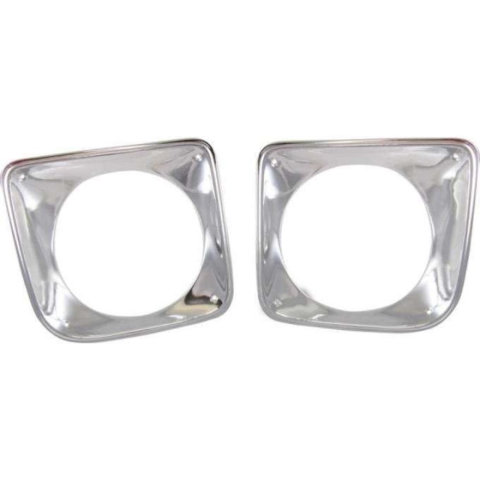 Chevy Truck Headlight Bezels, Chrome, 1967-1968