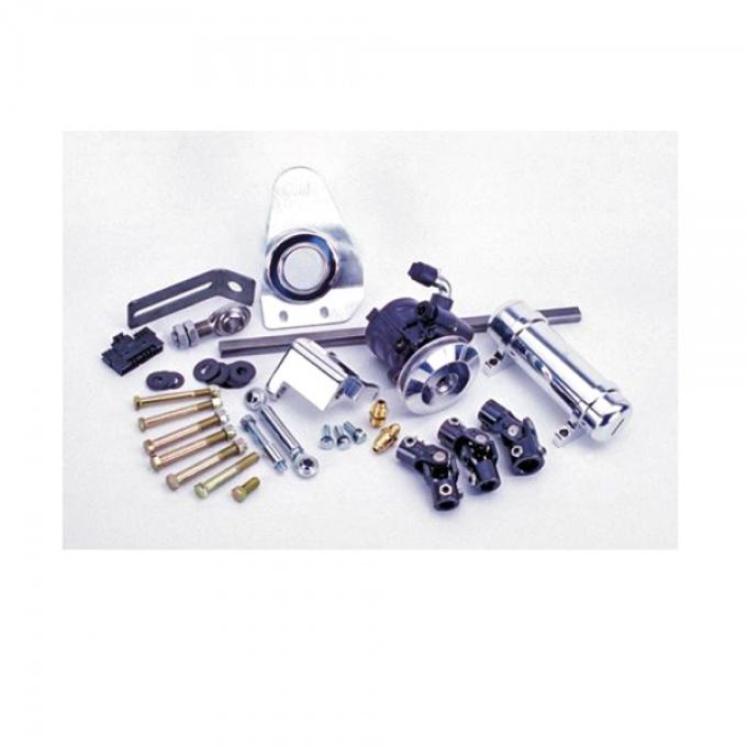 Flaming River 1957 Chevy Power Rack & Pinion Cradle Kit - Paintable Floor Shift Column