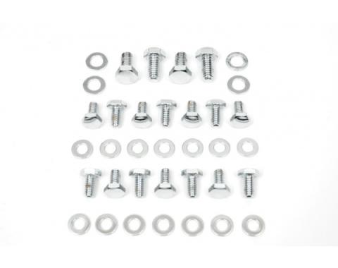 Camaro Oil Pan Bolt Set, Small Block, Chrome, 1967-1992