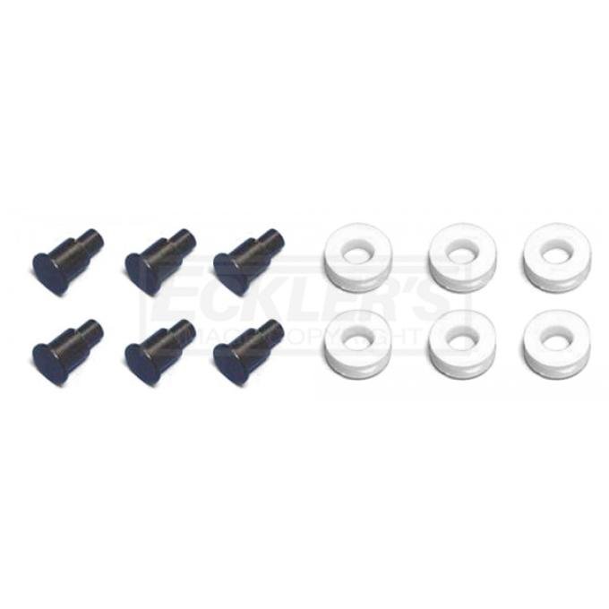 Chevy Door Window Rollers & Rivets Kit, Nylon, 1955-1957