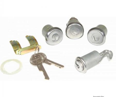 ChevyII-Nova Lock Set, Glovebox, Trunk, Door, With Replacement Style Keys, 1962-1966