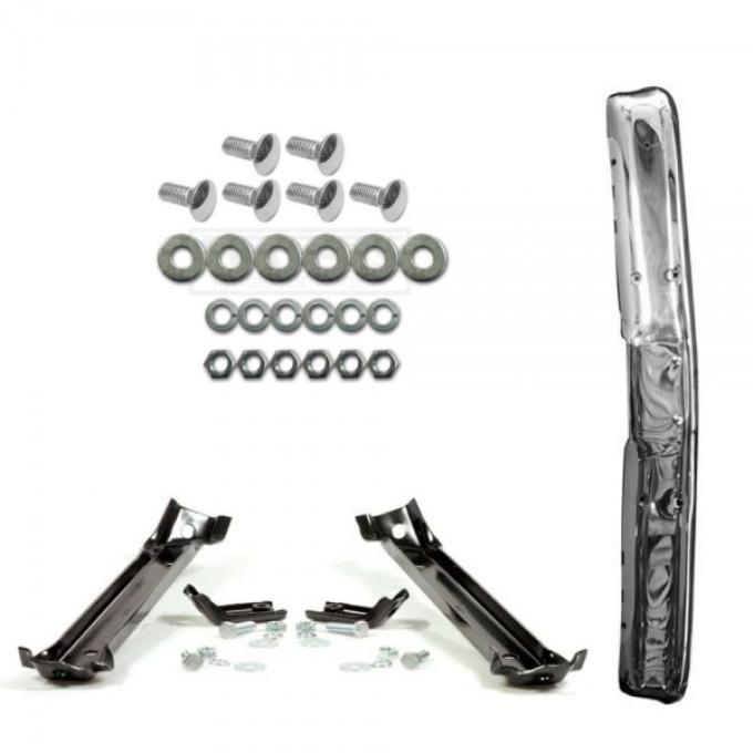 GMC Truck Front Bumper Kit, Chrome, Show Quality, 2WD, 1969-1972