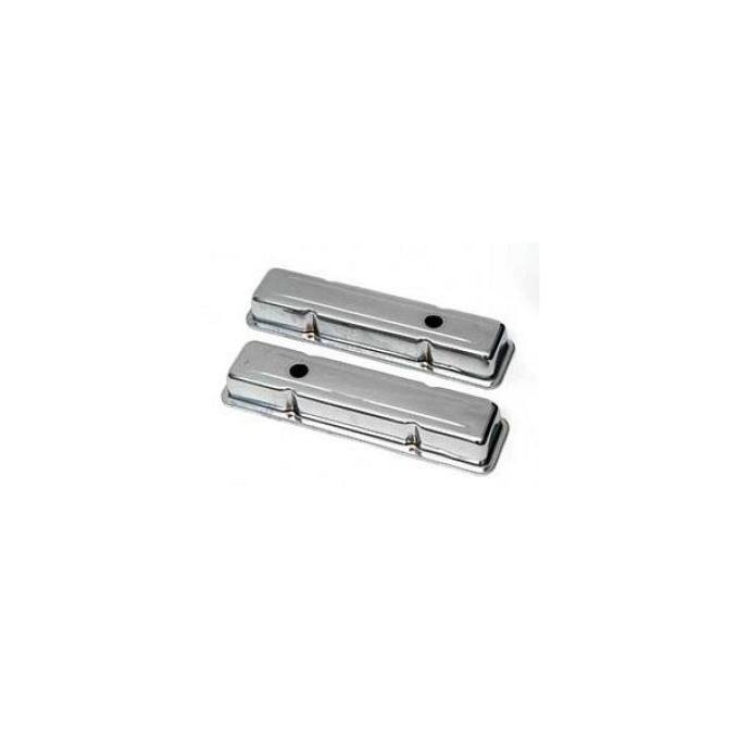 Chevy Valve Covers, Short, Small Block, Chrome, 1955-1957