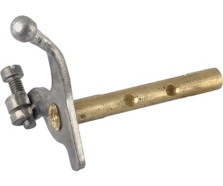 Model A Ford Zenith Carburetor Throttle Shaft & Lever - Standard Diameter - Cadmium