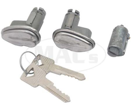 Door and Trunk Lock Set, 53-59 Ford