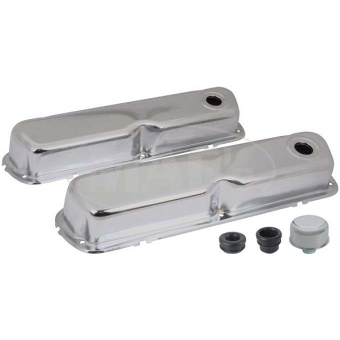 Valve Covers, Chrome, 260, 289 & 302, V8, With Oil Cap Without Tube
