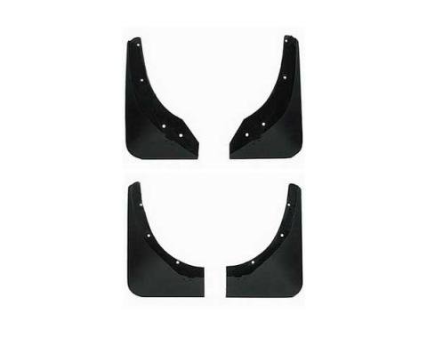 Corvette Splash Guards, Body Contoured, Front & Rear, MatteBlack, Altec, 1991-1996