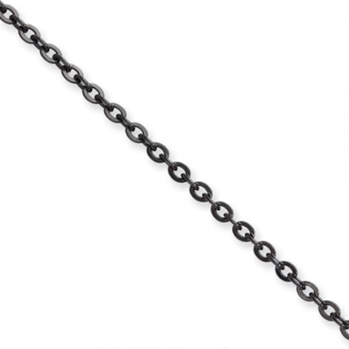 Corvette Round Cable Chain,18" or 20" Long,  Black Stainless