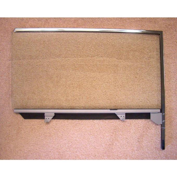 Chevy Installed Door Glass, Clear, With Chrome Frame, Hardtop & Convertible, Right, 1953-1954