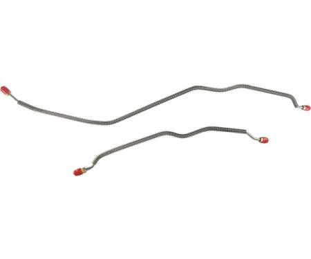 Right Stuff 1969 Camaro Brake Line Set, Rear Axle, Stainless Steel, Multi-Leaf Spring, 2-Piece, Disc Conversion FRA69RDS