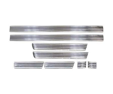 Ford Pickup Truck Rocker Moulding Set - 10 Pieces - F100 & F250 Custom Or Sports Custom With Short 6' Bed