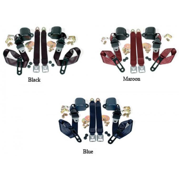 SeatBelt Solutions 1968-1987 Chevy | GMC Truck 3 Point Retractable Bucket Seat CHT68874004BUC | Dark Blue