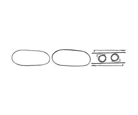 Ford Pickup Truck Cab Weatherstrip Kit - With Chrome