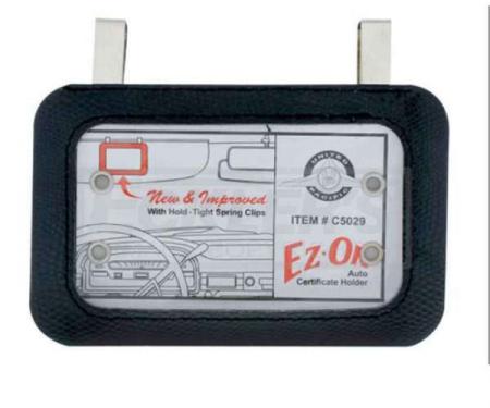 Chevy And GMC Truck Registration Document Holder, Clip Style, 1947-1987