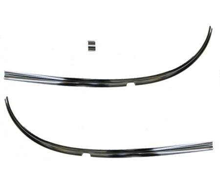 Chevy Windshield Garnish Moldings, Lower, Stainless Steel, 1955-1956