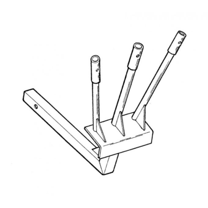 Parade Flag Holder, Triple Flag, Standard Length, Fits into2" Square Hitch Opening