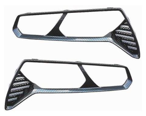 Bezel, Smooth Finish Taillight, Two Piece, Carbon Fiber, 2014-2017