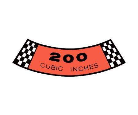 Decal - Air Cleaner - 200 Cubic Inches - Comet & Montego