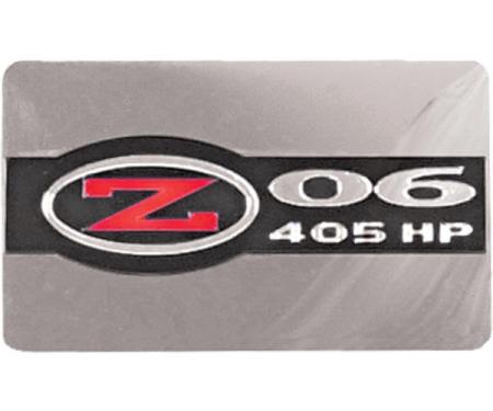 Corvette Exhaust Plate, Z06 Emblem Stainless Steel, 1997-2004
