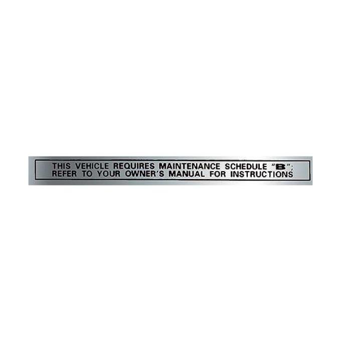 Ford Pickup Truck Glove Box Maintenance Schedule, B Decal