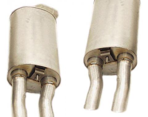 Corvette Mufflers, "No Drone"  Aluminized, Dual Outlet, 1991