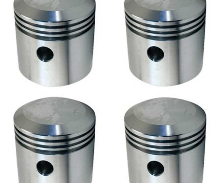 Model T Aluminum Piston Set w/Pins, Standard Or Oversize, 1909-1927