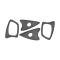 Ford Thunderbird Outside Door Handle Pad Set, 4 Pieces, Rubber, 1958-60