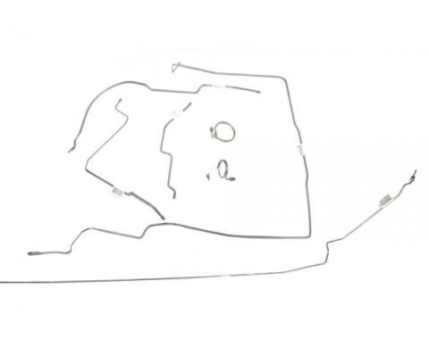 Ford Mustang Brake Line Kit - Stainless Steel - V-8 With Power Disc Brakes And 28 Spline 9 Rear Axle
