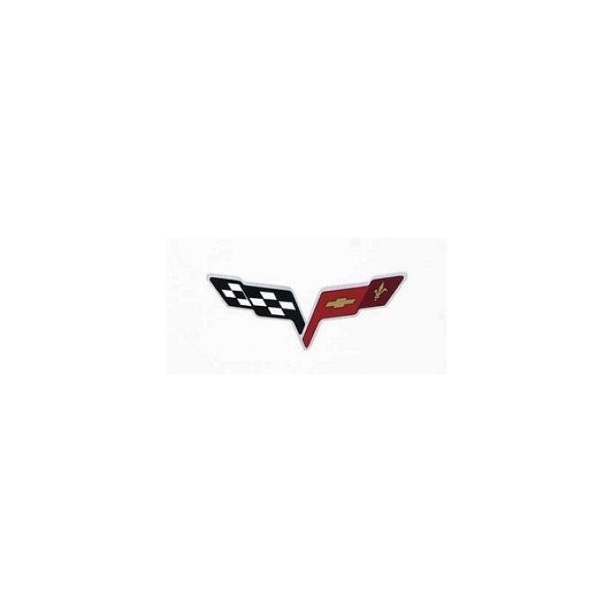 Corvette C6 Crossed-Flags Decals, Red/Silver/Black, 2005-2013