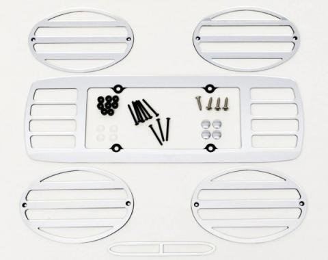 Corvette Mirror Taillight & License Plate Louver Set, Chrome Acrylic, 1997-2004
