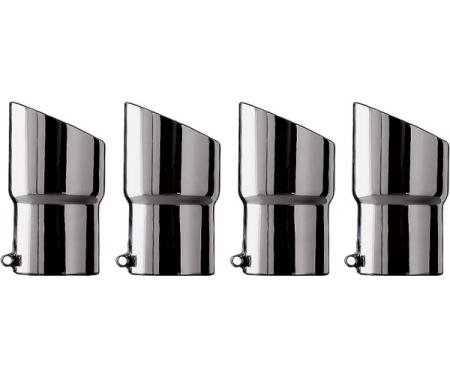 Corvette Exhaust Extensions, Angle Cut 100% Stainless Steel, 1985-1991