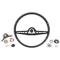 Full Size Chevy Complete Steering Wheel Assembly, Black, Impala Non-SS, 1962