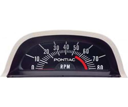 Firebird Tachometer, Hood, 5500 Redline, 1968