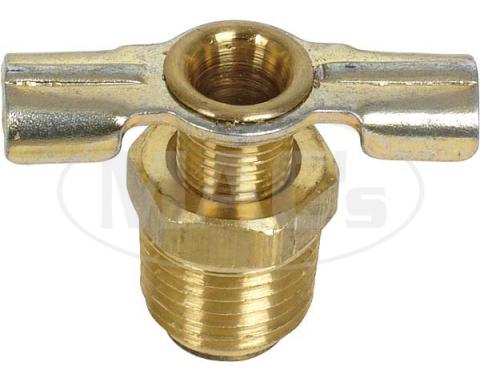 Radiator Drain Petcock Valve - 1/4 Thread - Straight Outlet