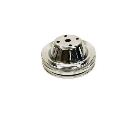 Camaro Water Pump Pulley, Small Block, Double Groove, Chrome, 1969-1985