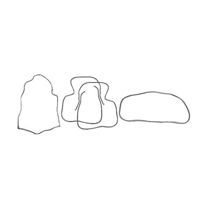 Ford Pickup Truck Cab Weatherstrip Kit - With Chrome & Standard (Small) Back Window