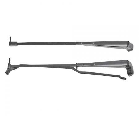Windshield Wiper Arms, Recessed Wipers, Black, 1970-1981