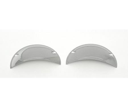 Full Size Chevy Headlight Shields, Half-Moon, Chrome, 1958-1972