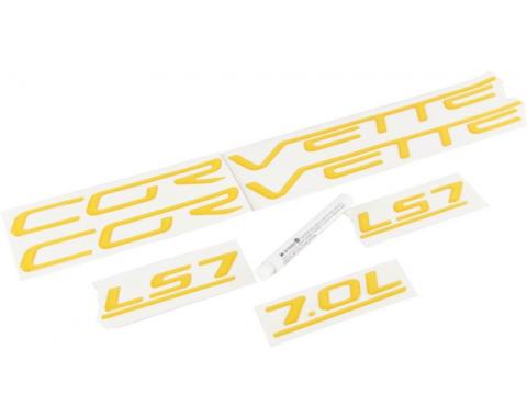 Corvette C6 LS7 Fuel Rail Letter Kit, 2006-2013 | Velocity Yellow