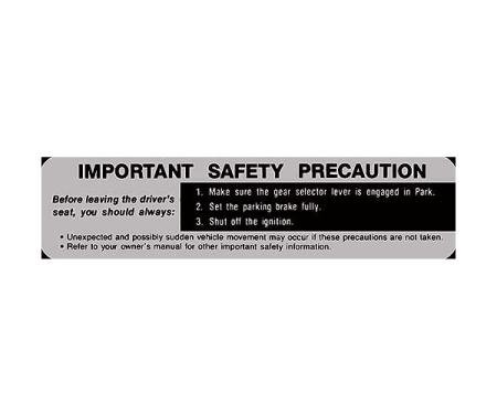 Decal - Sun Visor Safety - Fairlane