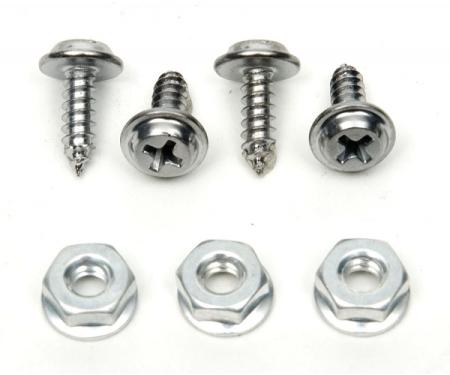 Redline Restomotive® 1968-1969 Chevrolet Chevelle Glove Box Door & Liner Mounting Screws, For Cars Without Air Conditioning